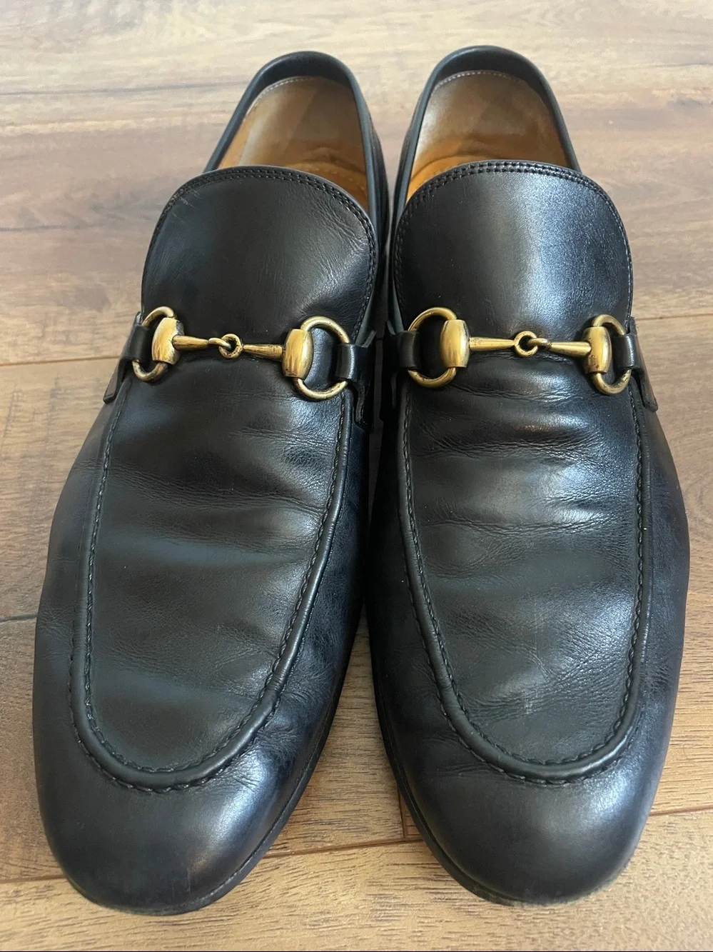 Gucci Men’s Jordaan Black Leather Loafers Size UK 8.5 US 9.5